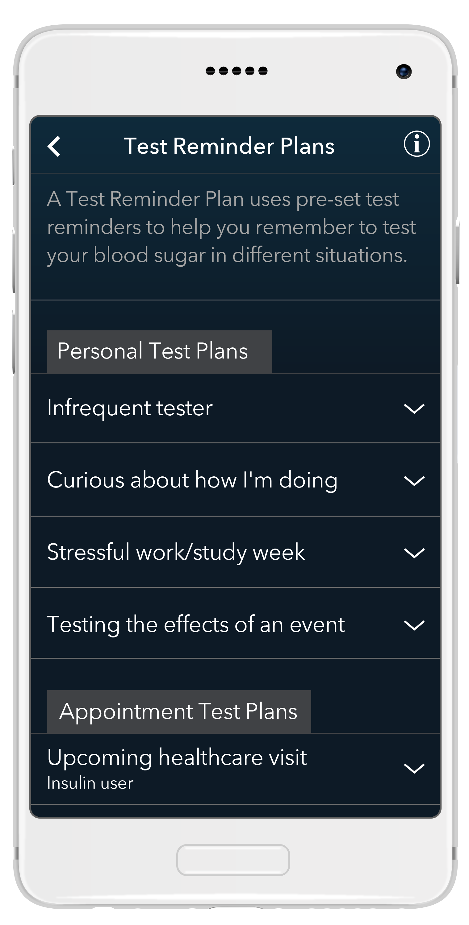 Multiple plan options available in the app