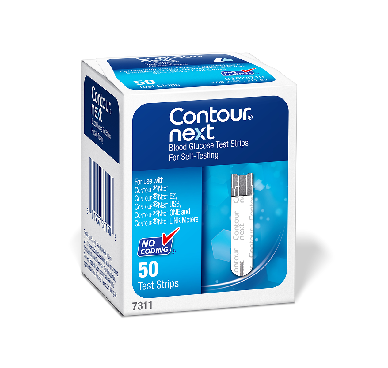 The CONTOUR NEXT blood glucose test strip