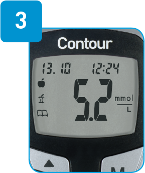 Contour meter with reading shown 